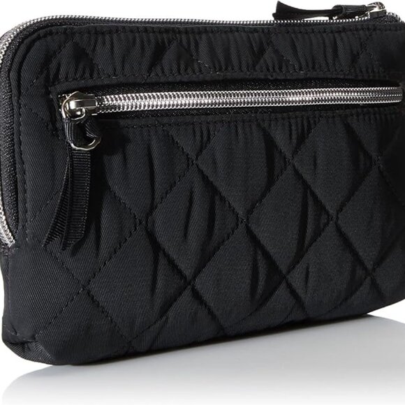 Vera Bradley RFID 3/4 Zip Wristlet – Black Performance Twill – Gunmetal Hardware - Picture 2 of 5